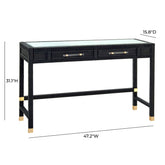 Amara Charcoal Rattan Desk Model: TOV-H21011